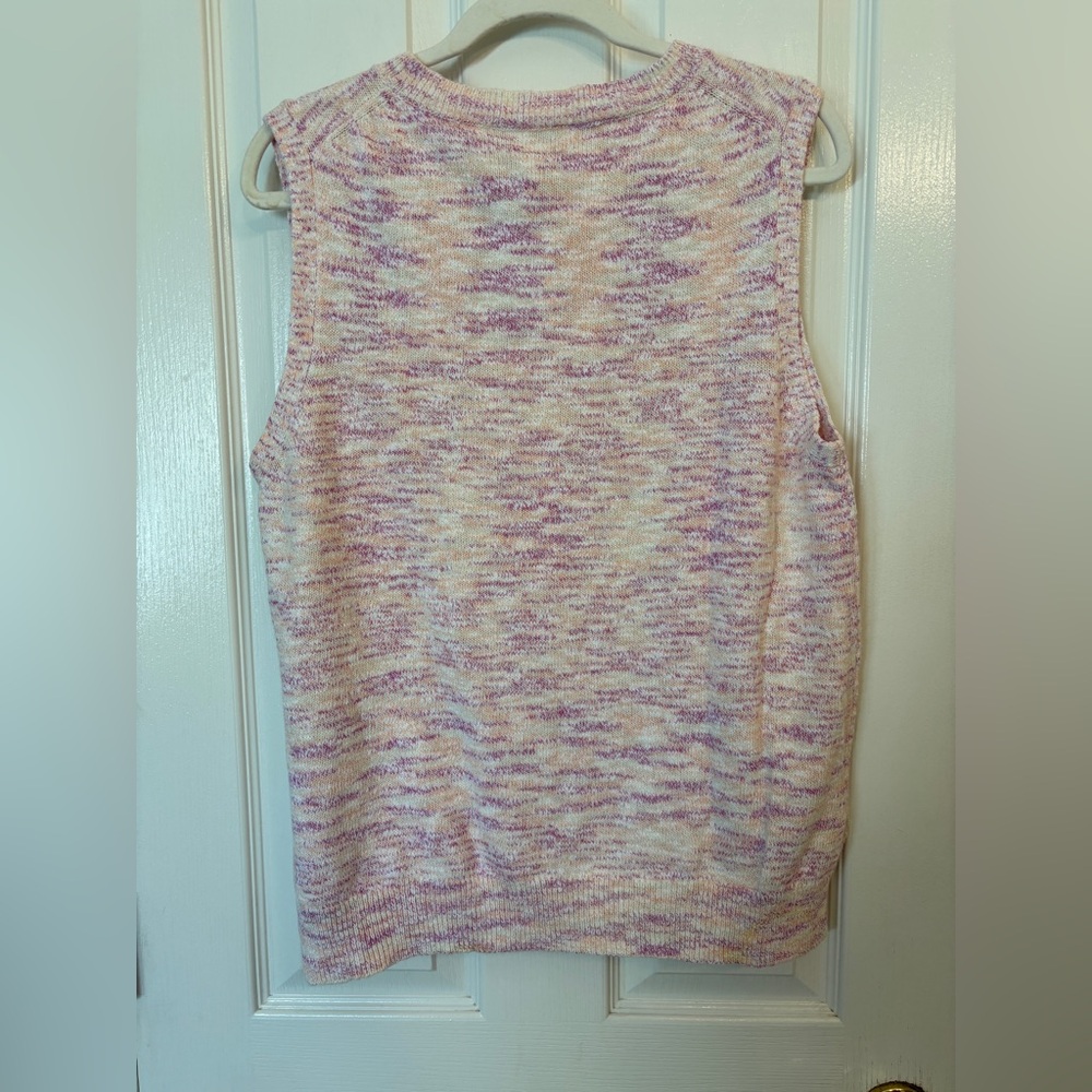 J. Crew Pink and Cream Knit Sleeveless Women’s XL New with Tags Knit Summer - Picture 2 of 9